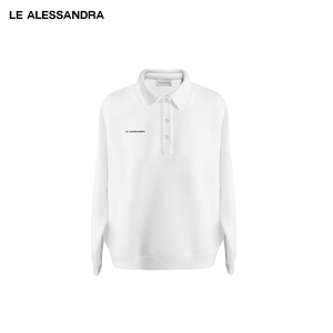 品牌直营 LE ALESSANDRA 空气棉秋季POLO设计翻领长袖卫衣上衣