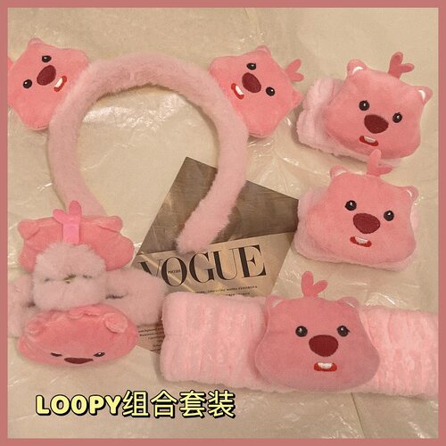 粉色毛绒发箍Loopy发圈发绳