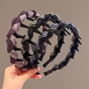 2025新款高级感珠光发箍女款高颅顶带齿防滑压发头箍洗脸发饰头饰