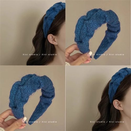 高颅顶褶皱女宽边头箍