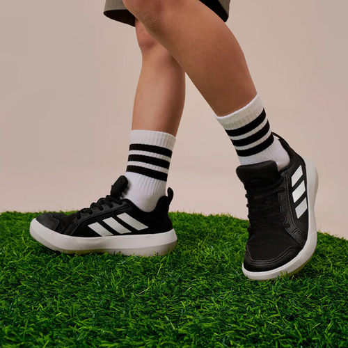 adidas阿迪达斯儿童低帮织物透气轻便防滑耐磨三条纹休闲鞋JS0731