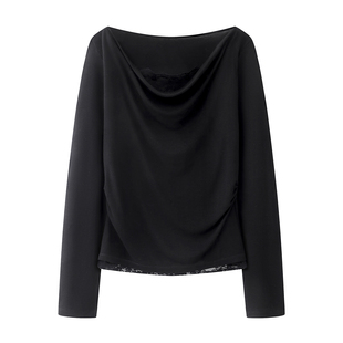 ariosec艾诺丝女神官方旗舰店2026春蕾丝拼接打底针织衫BR601136