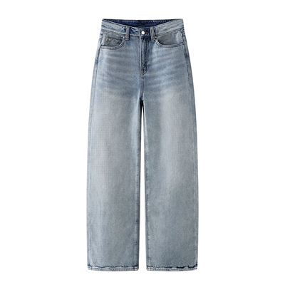 水洗复古简约休闲直筒裤牛仔裤子