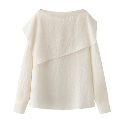 不规则长袖衬衫上衣女