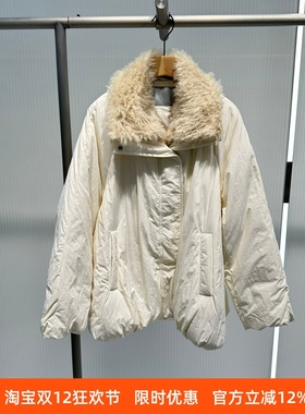 ariosec艾诺丝女神官方旗舰店2025冬新白鸭绒毛领羽绒服AR004015