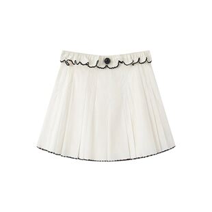 姆裙裤 拉菲撞色边绣花飞短裤 26X01SS226 新款 2026夏季