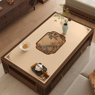 中式禅意茶几桌垫2026新款防水防油防烫餐桌垫桌布茶几台布保护垫