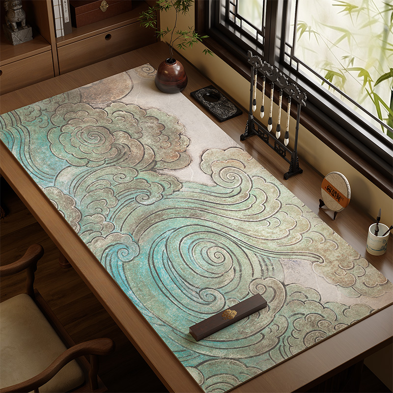 新中式书法毛毡垫毛笔字书桌垫中国风写字垫文房四宝防滑书房桌布