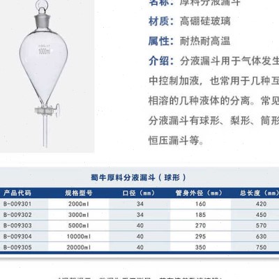 销科才睿梨形球形分液漏斗刻度梨形滴液漏斗梨形分液漏斗250ml696-封面