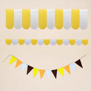 幼儿园小班环创材料屋檐窗户帘彩旗儿童房门头上方框装饰教室挂串