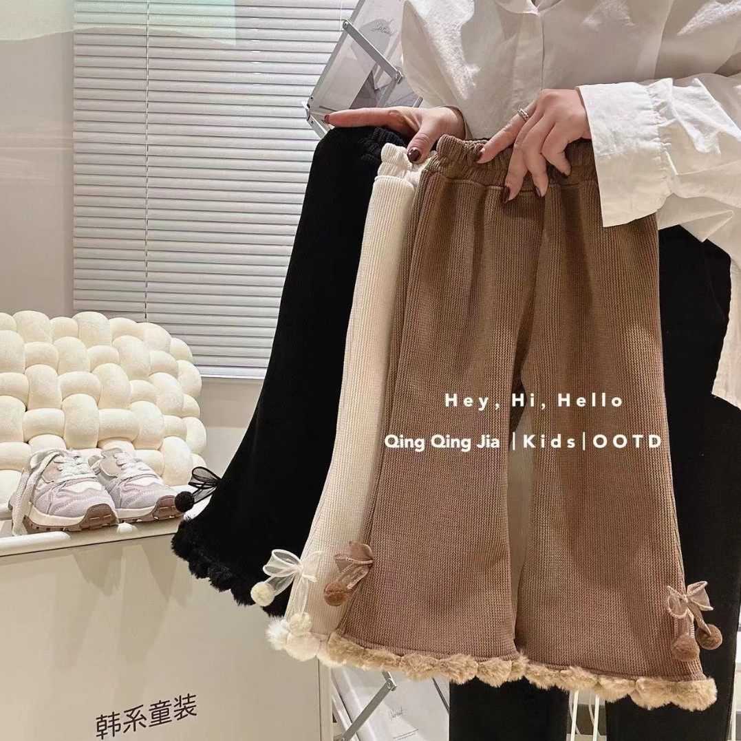 女童加绒裤子冬季新款韩版加绒裤女宝宝灯芯绒长裤儿童百搭喇叭裤,童装/婴儿装/亲子装,裤子,淘宝优惠券,粉丝福利购,淘宝优惠卷