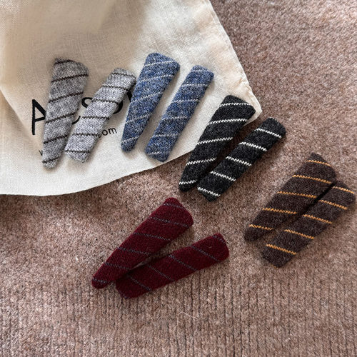 韩版秋冬撞色斜纹发夹边夹侧边对夹2025新款高端刘海夹女发卡夹子