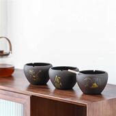 陶瓷烟缸家用客厅办公室防风 个性 创意大号紫砂烟灰缸复古时尚 中式