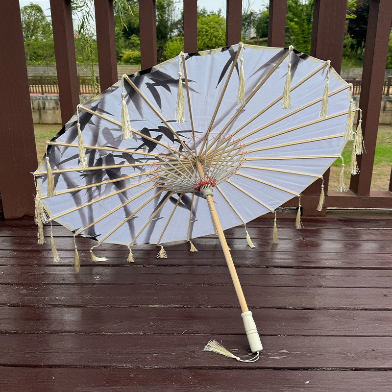 古装新中式舞蹈演出汉服道具流苏油纸伞素雅古典江南汉服新中式