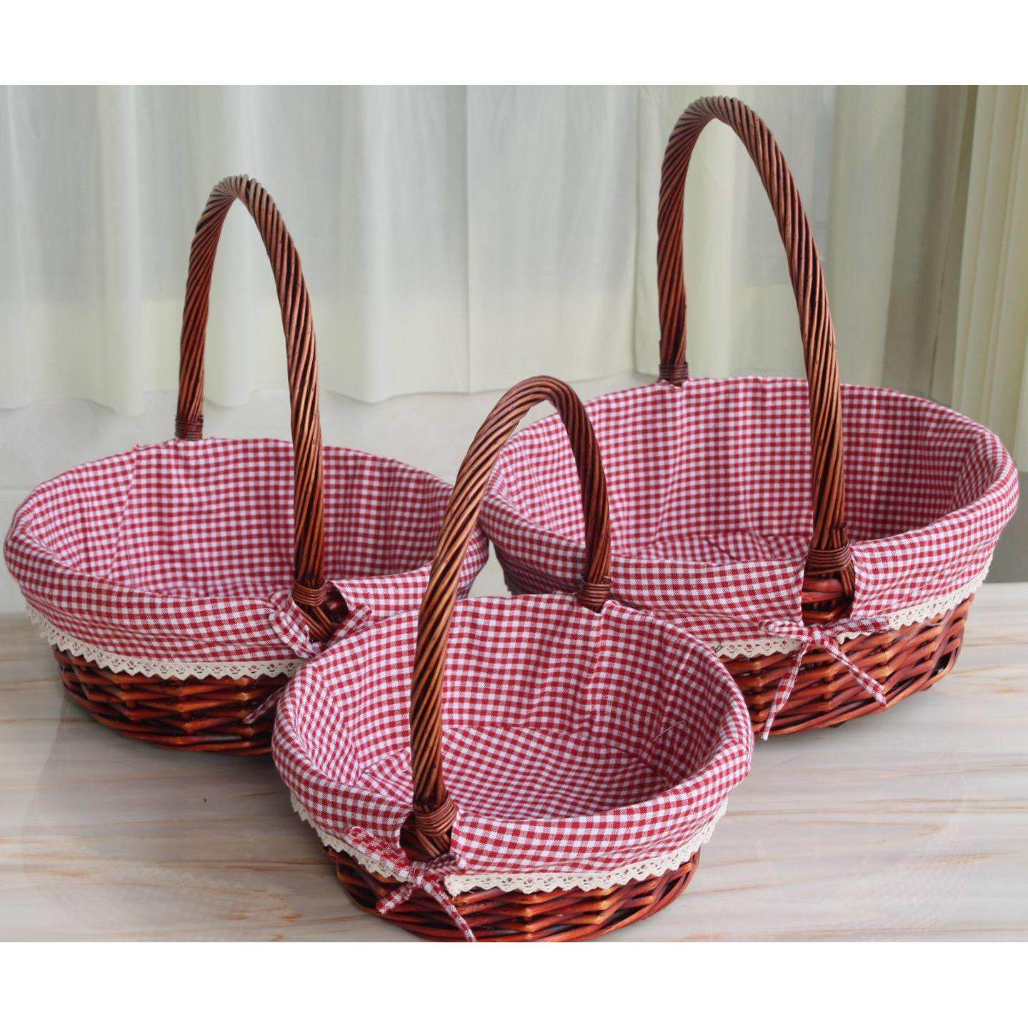 水果篮子手提藤编柳编圆形采摘礼品道具购物篮礼品篮送礼批 发,收纳整理,购物篮,淘宝优惠券,粉丝福利购,淘宝优惠卷