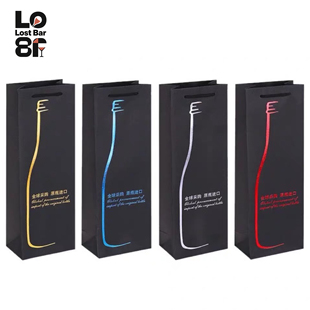 【礼袋】单双支红酒盒纸盒包装盒葡萄酒手提袋礼物牛皮纸袋生日