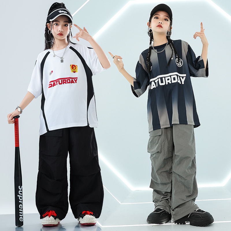 六一儿童演出服街舞潮装男童嘻哈套装hiphop潮牌女爵士舞表演服装