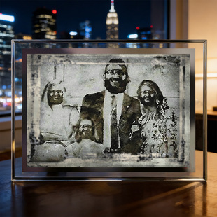 搞笑幽默乌鲁鲁堵桥全家福水晶玻璃相框摆台游戏周边装饰摆件礼物