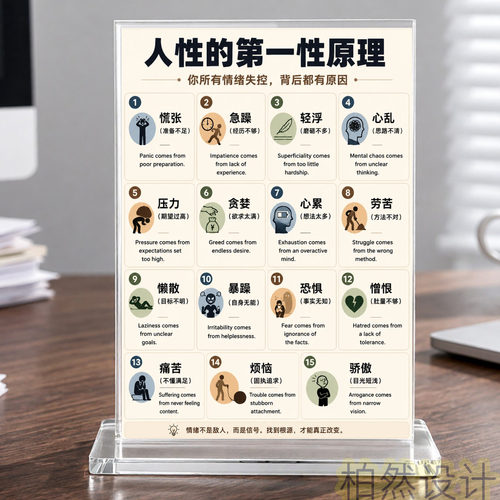 人性第一性原理处世智慧立牌摆件卧室书桌装饰励志礼品送同学朋友