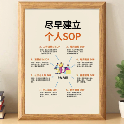 建立个人SOP计划规划励志相框摆台提升认知书房办公室正能量摆件