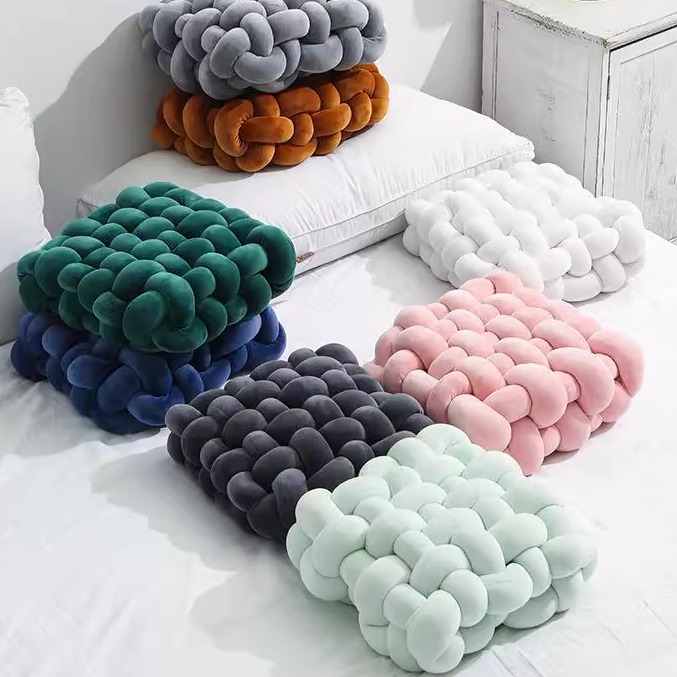 高颜值超粗冰岛线手工编织坐垫