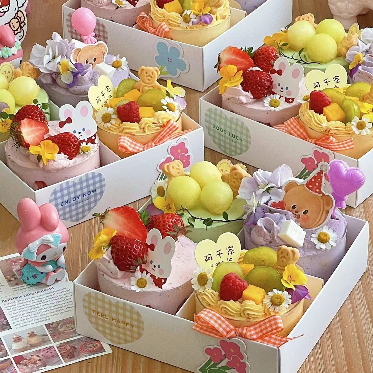 四六九宫格下午茶甜品茶歇盒小蛋糕包装盒春游野餐盒外带打包盒子