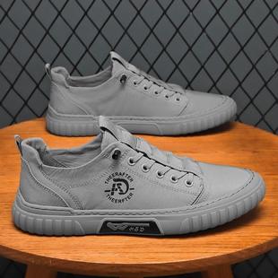 透气防臭休闲一脚蹬布鞋 秋季 防水防滑劳保上班工作板鞋 男鞋