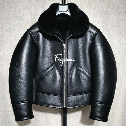 英国B6皮毛一体欧美原产复古加厚