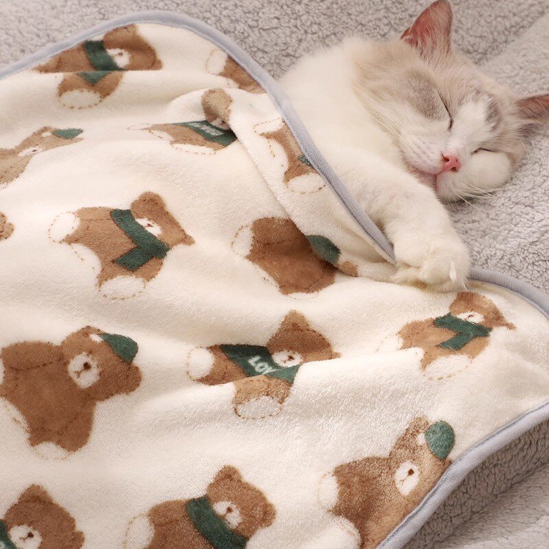 猫咪专用毛毯珊瑚绒四季地毯宠物猫狗小毯子踩奶垫子睡觉用小被子