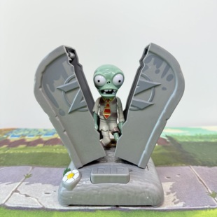 新款植物大战僵尸玩具超级三重豌豆射手木乃伊墓碑读报二爷铁网门