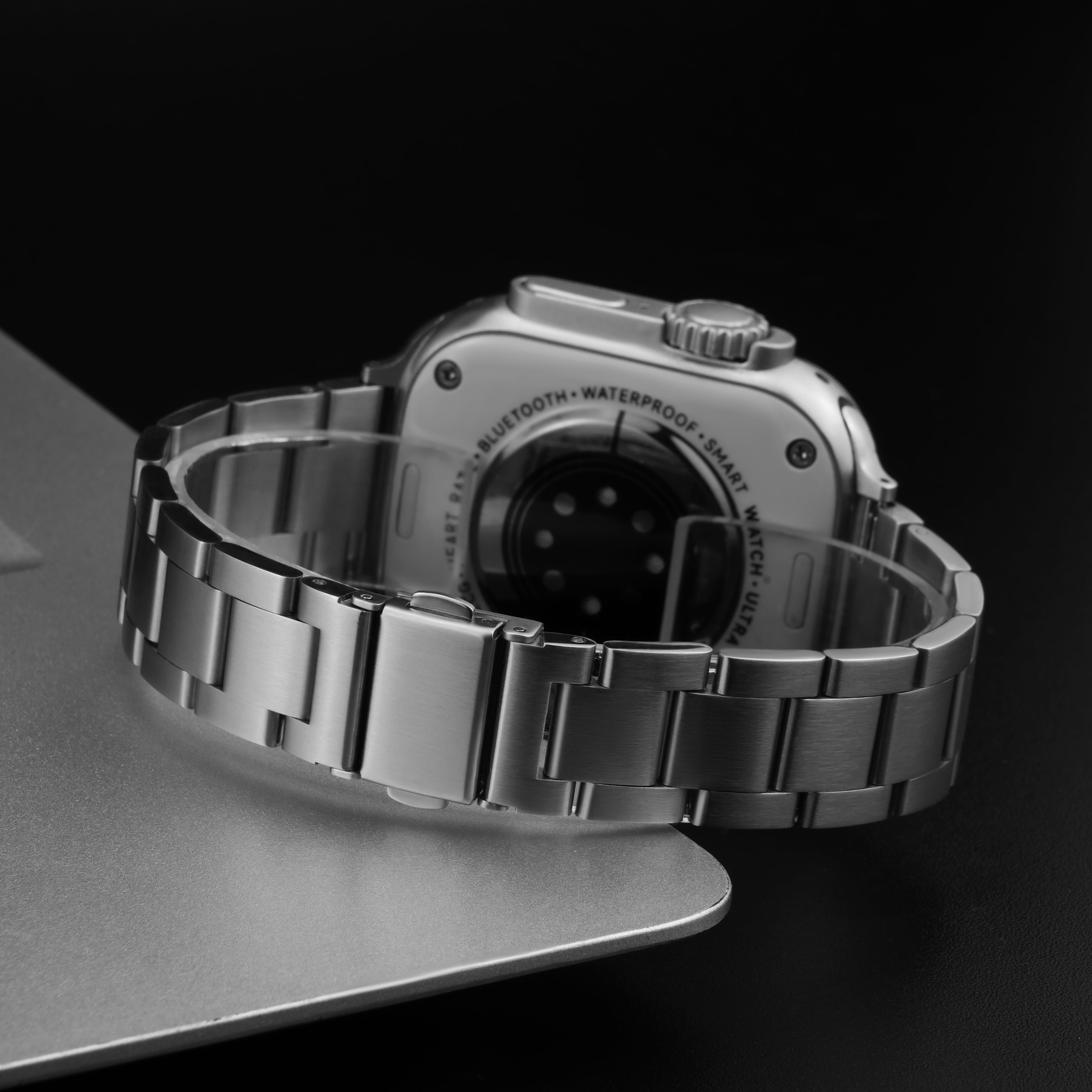 maenwvo金属表带适用苹果iwatch手表表带三珠快拆applewatch表带男女款s10 11高级感腕带ultra