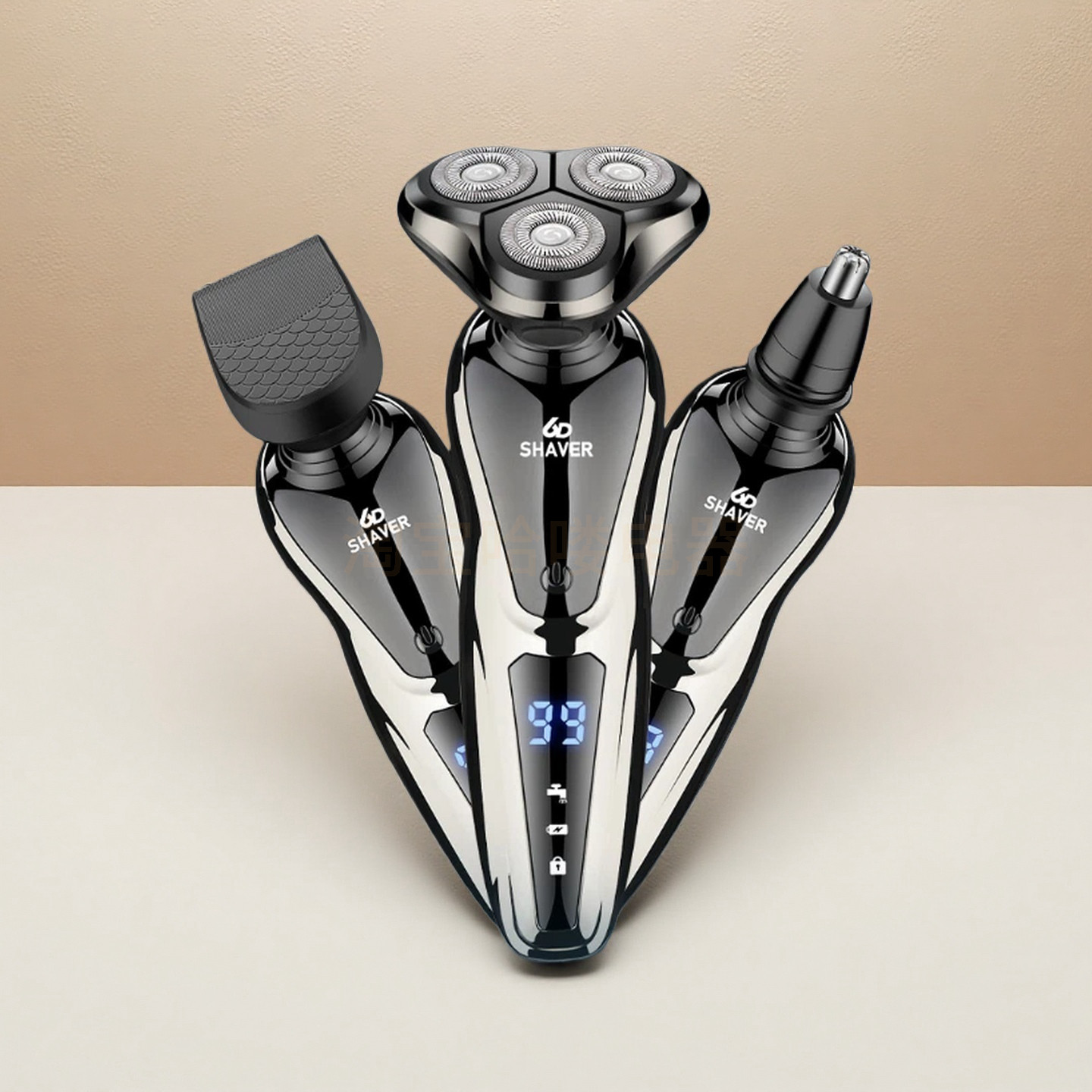 6DSHAVER剃须刀全身水洗LED数显