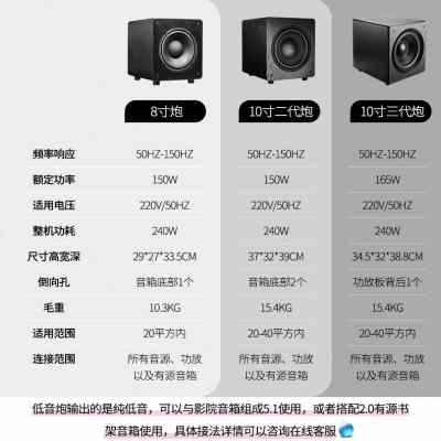 诺普声SW-100超重有源低音炮音响8寸/10寸家庭影院家用低音炮大箱