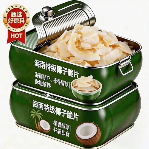 无糖无添加椰子香脆片官方旗舰店正宗海南特产烘焙奶茶商用非油炸