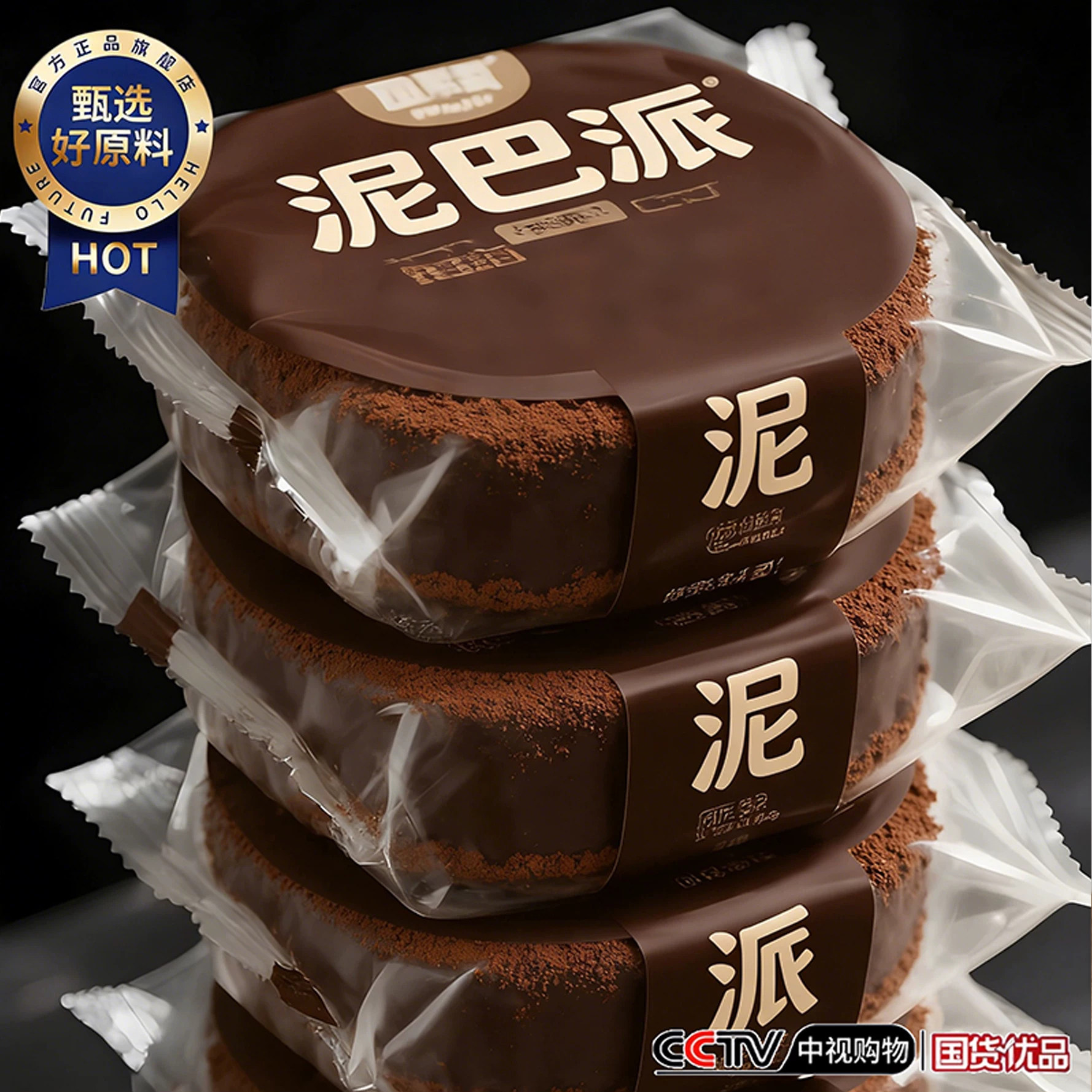 巧克力泥巴派官方旗舰店冰皮梦龙脆纯动物奶油泥巴派无糖下午茶