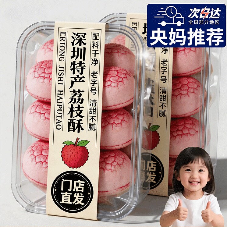 深圳荔枝酥官方旗舰店无添加糖早餐孕妇传统糕点小吃零食独立包装