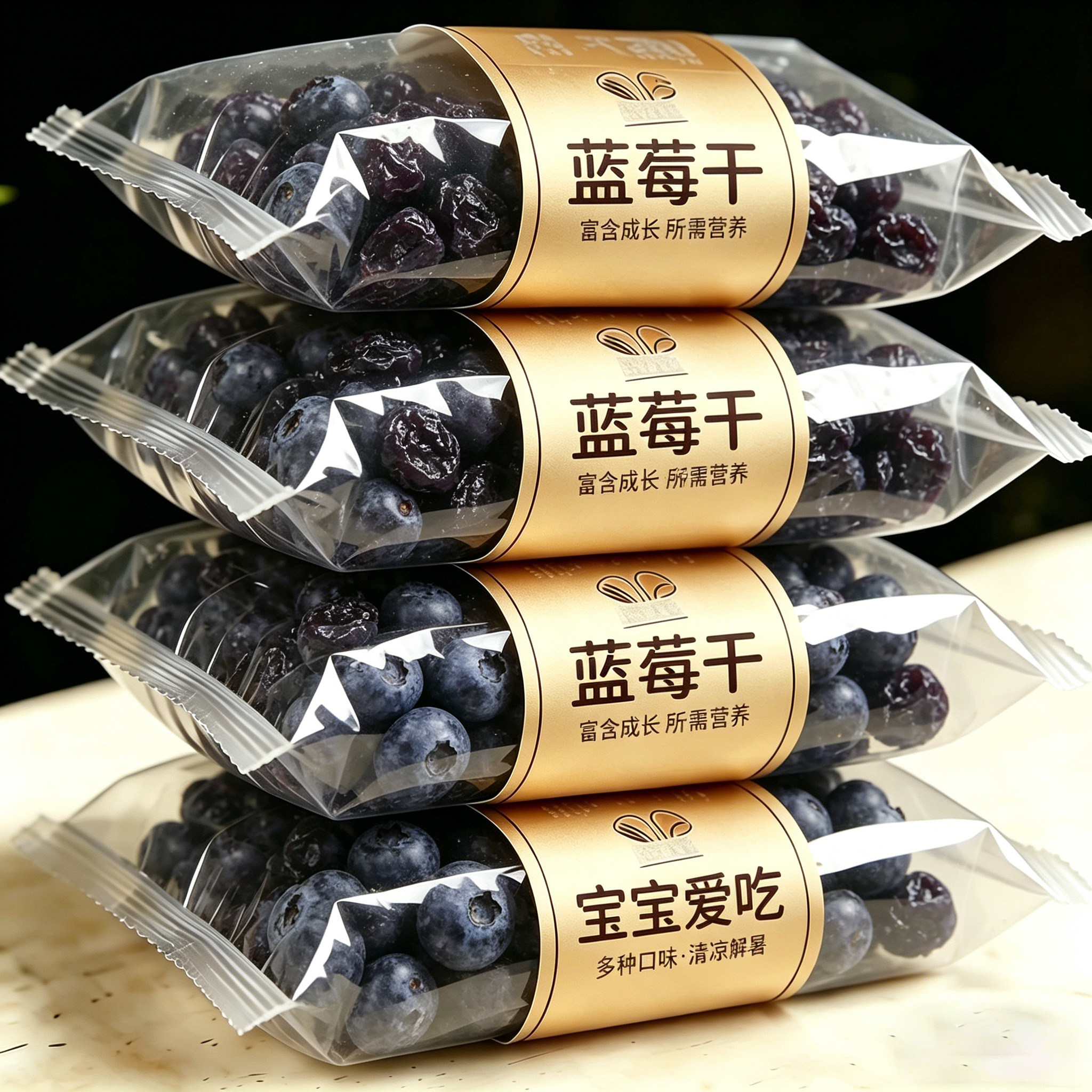 纯蓝莓干无糖无添加官方旗舰店独立小包装大兴安岭野生蓝莓干果干