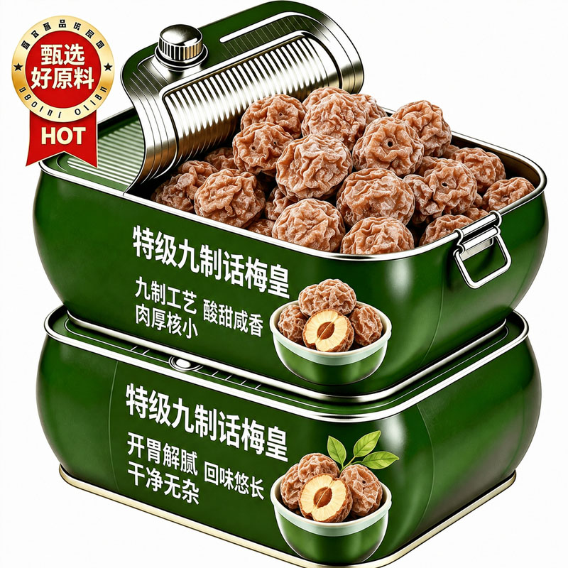 大颗粒九制话梅皇正品官方旗舰店梅子零食咸甜果脯休闲梅干可泡水图片