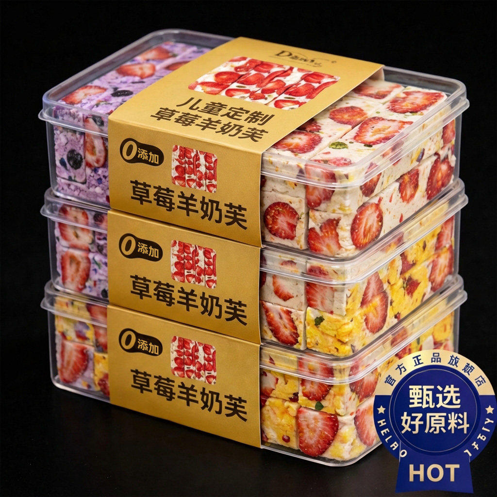 农科院正品草莓羊奶芙官方旗舰店无添加冻干草莓羊奶芙拉丝长条