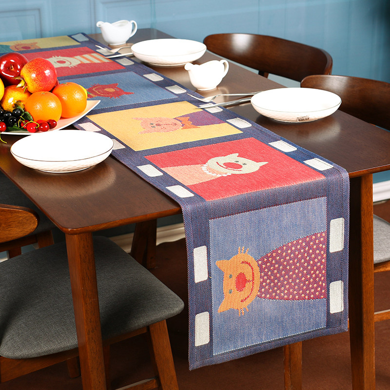 美式轻奢桌旗现代简约高端长条餐桌布欧式高级感茶几电视柜旗布