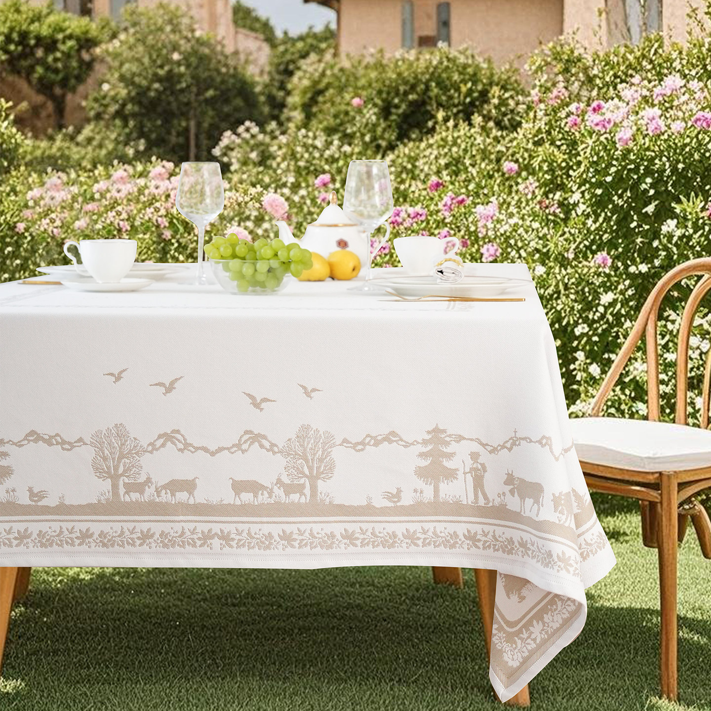 viskahome牧歌桌布美式高级感田园风餐桌布欧式高端提花茶几盖布,居家布艺,桌布,淘宝优惠券,粉丝福利购,淘宝优惠卷