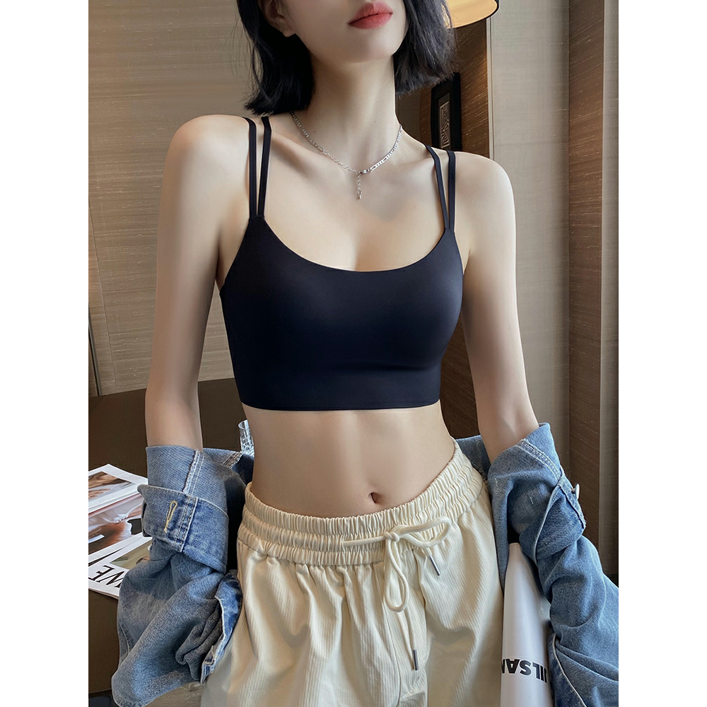 维蜜韵吊带背心女一体式免穿文胸夏季薄款无痕性感美背内衣可外穿