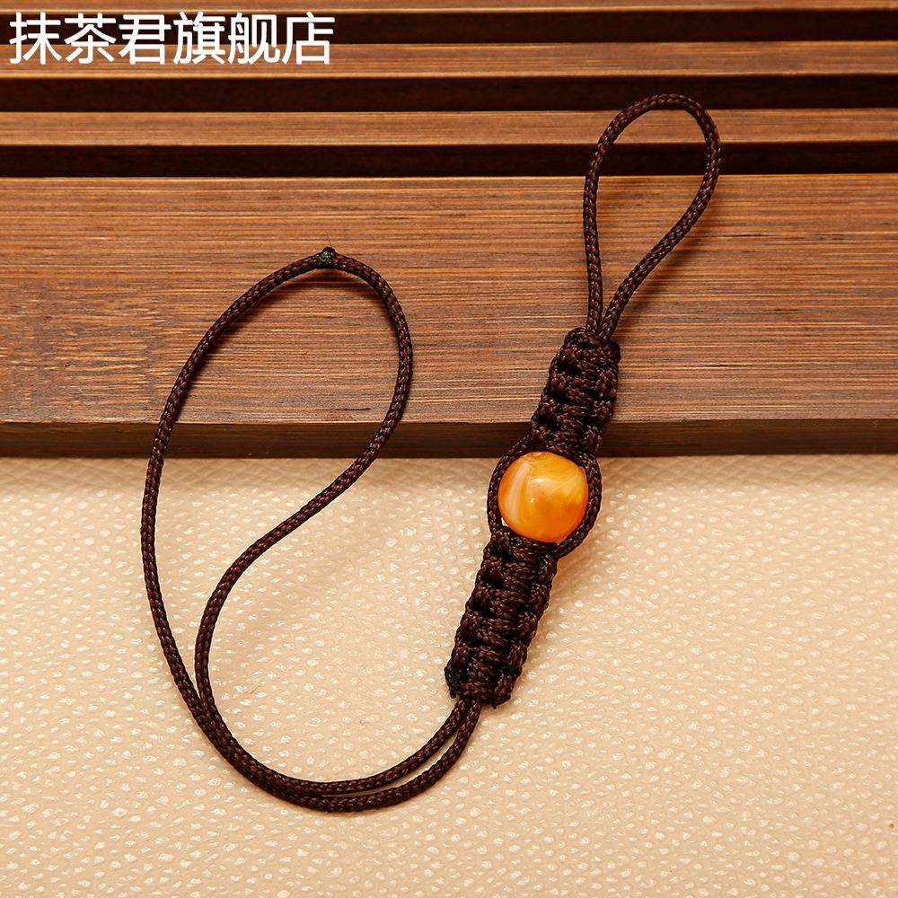 纯手工编织茶壶绳子绑绳精品玛瑙珠子壶盖防摔绳茶道配件简约包邮
