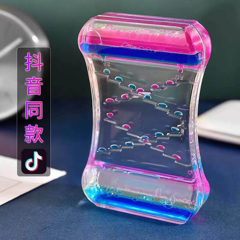 油漏液体油滴沙漏计时器儿童流沙玩具摆件亚克力减压双色水滴礼品