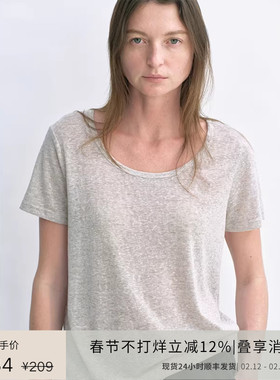 PLANITES vol.17 干爽混色苎麻混纺 U领后中绷缝T恤