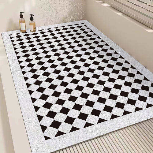 现代简约浴室丝圈地垫家用防滑易打理脚垫淋浴间镂空排水耐脏地垫