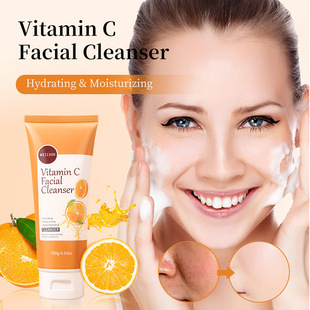 外贸跨境全英文Vitamin C Facial Cleanser 姜黄维c洗面奶批发