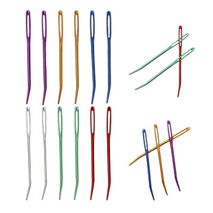 skc大眼弯针编织工具毛线编制针绒线针针织用针钝头铝针编制套装