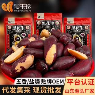 抖Y同款热卖 黑玉珍山东莱西五香黑花生米100g休闲零食