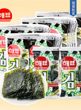 韩国进口 海牌烤海苔12g 即食寿司烤脆紫菜片海苔卷休闲零食批发